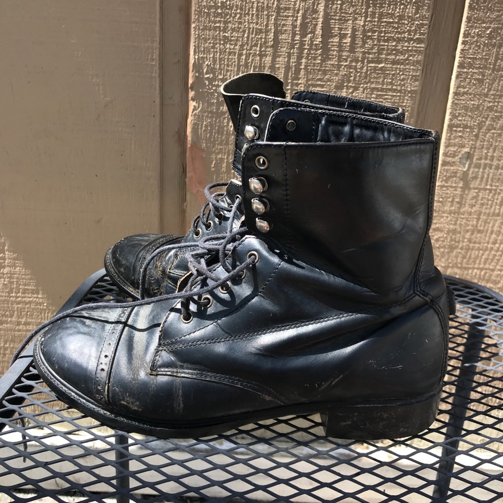 Black Leather Lace Up Paddock Boots